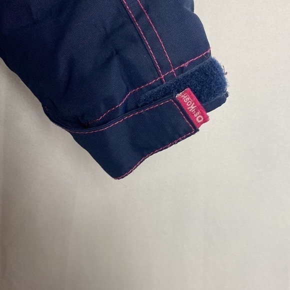 OSHKOSH B'gosh (Girls) Navy Blue and Pink Winter Jacket with Fur Detachable Hood - Picture 9 of 17